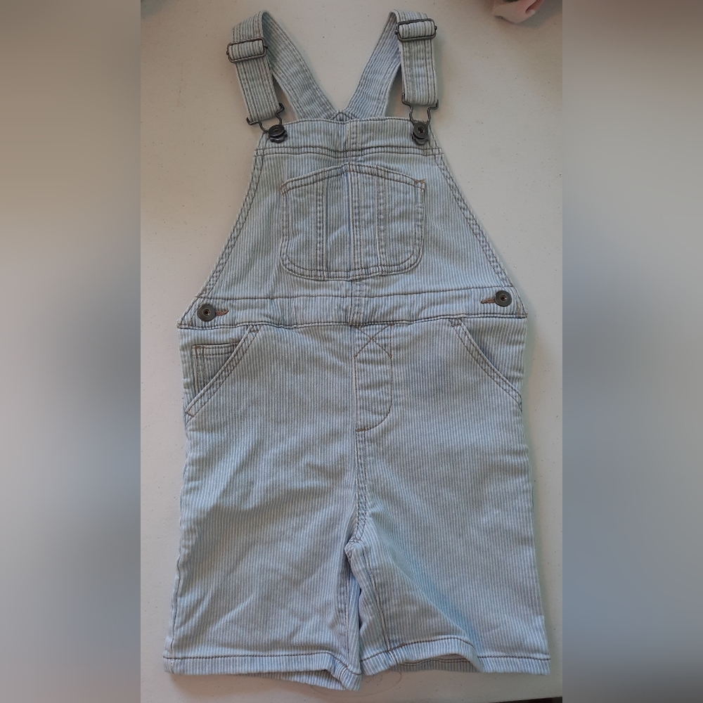 Wonder Nation Blue and White Striped Overalls